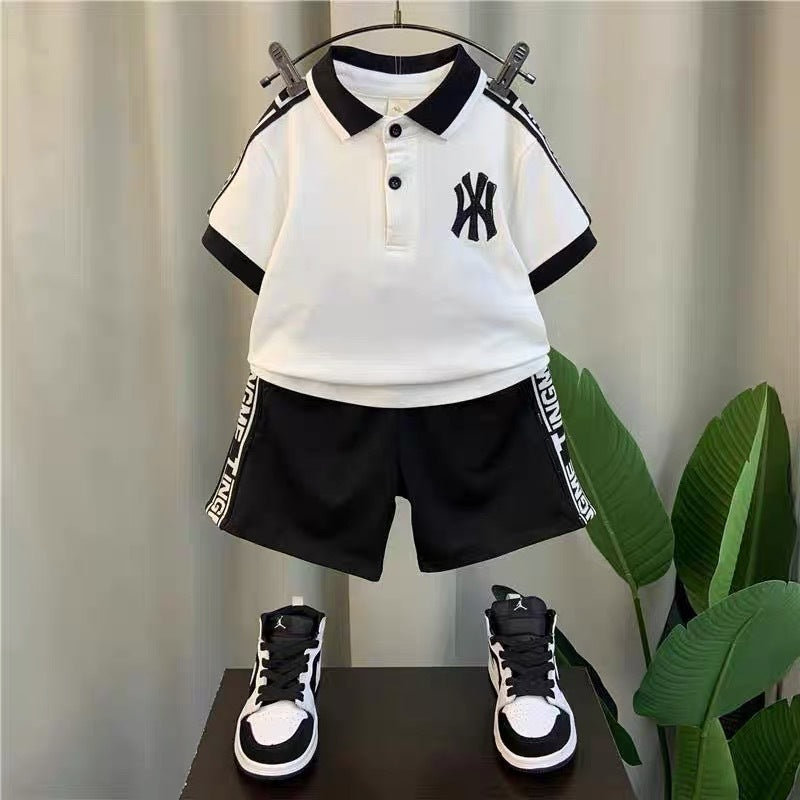 Children's Summer Short Sleeve Cool Handsome Clothes Children's Suit