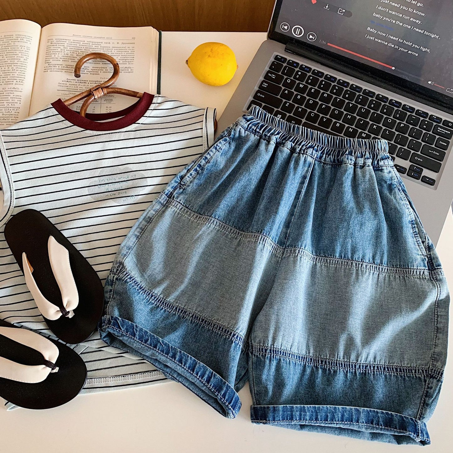 Children's Summer Stitching Denim Boys Trendy Shorts Children's Pants