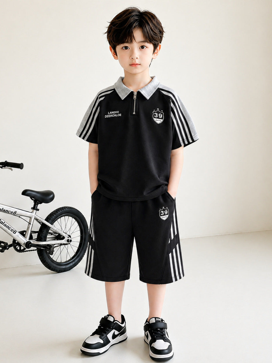 Children's Clothes Cool Handsome Fashionable Thin Big Short-sleeved Children's Suit