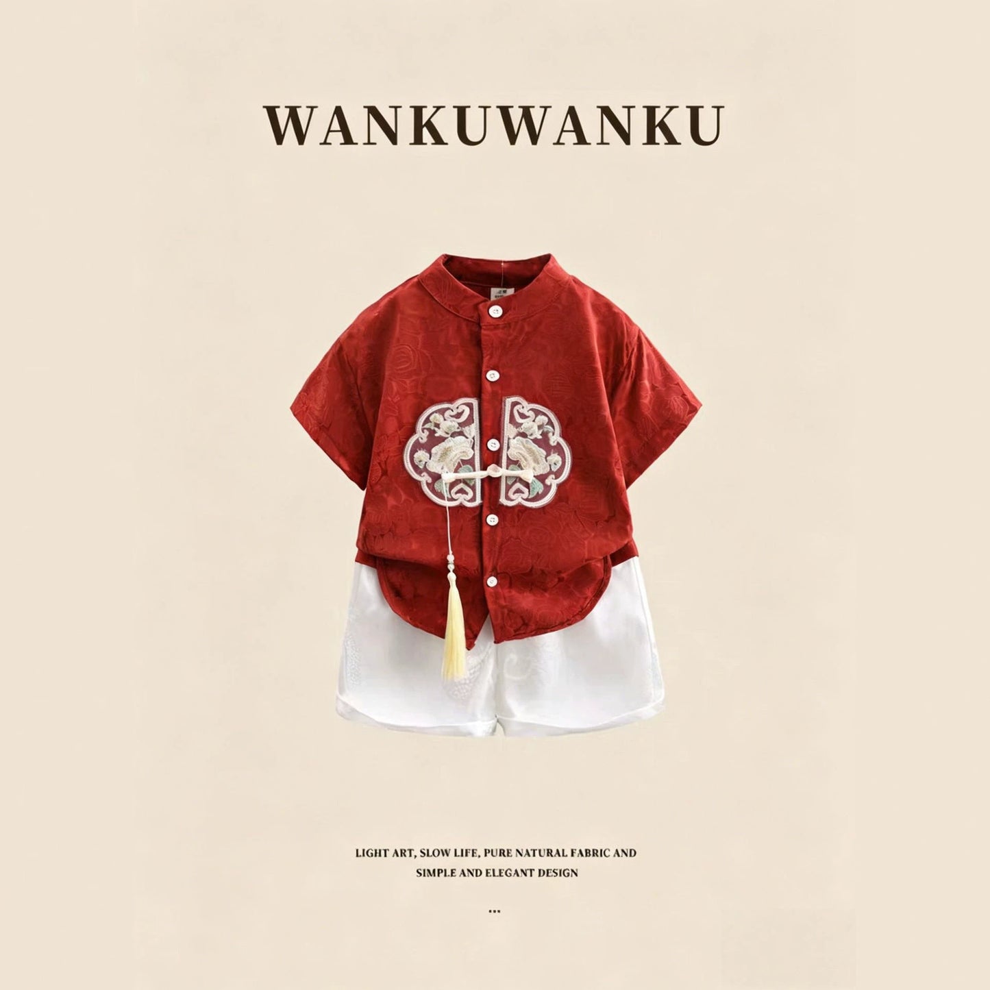 Children's Summer Blouse Chinese Style Buckle Shirt Children's Suit