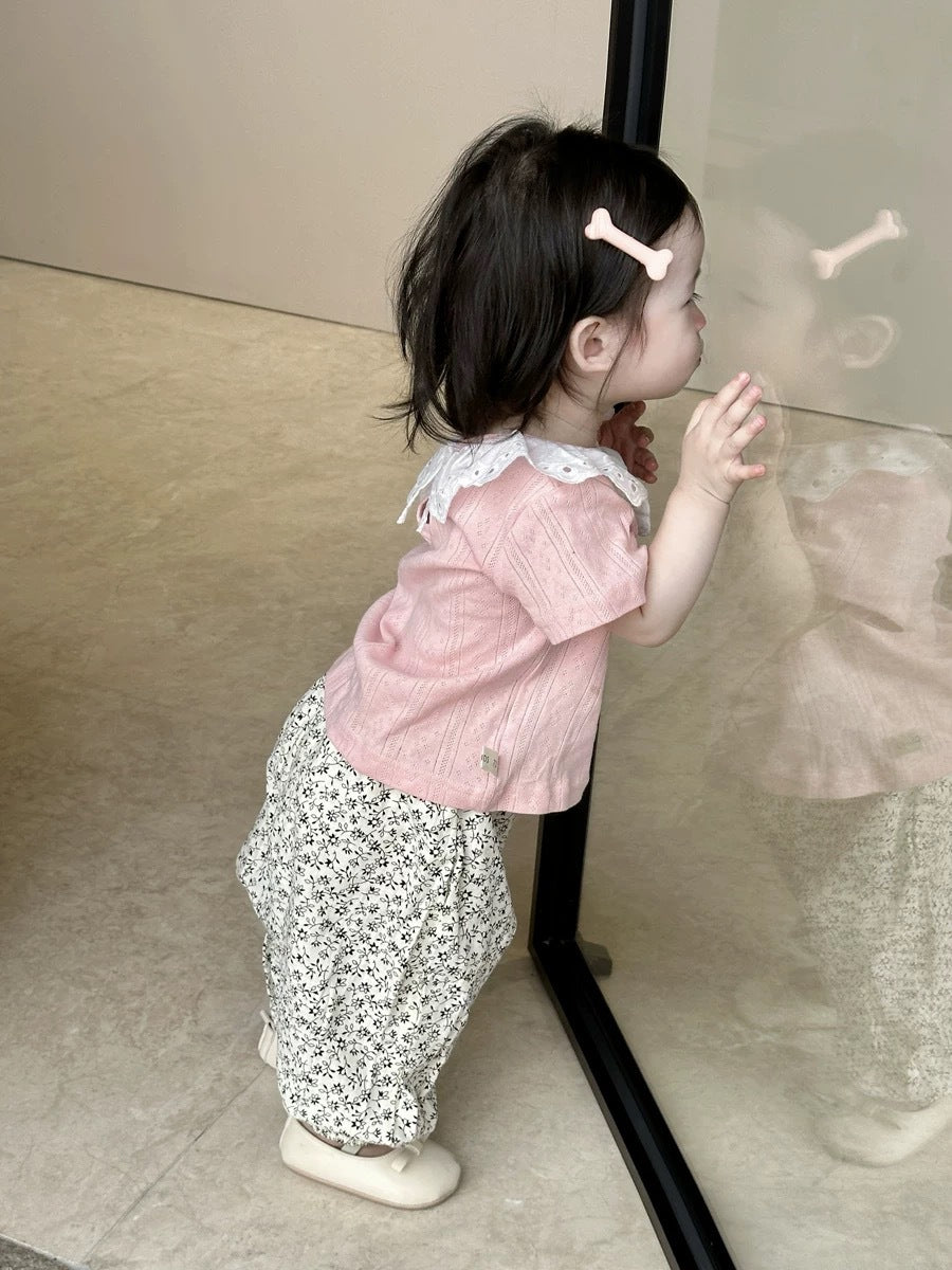 Class T-shirt Pants Summer Cartoon Pure Cotton Dress Thin Versatile Children's Suit