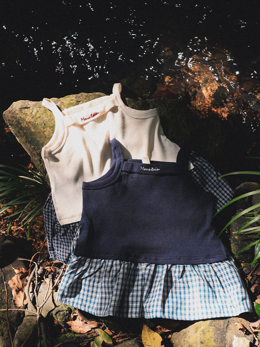 Children's Two-piece Skirts Summer Cool Breathable Strap Top Children's T-shirt
