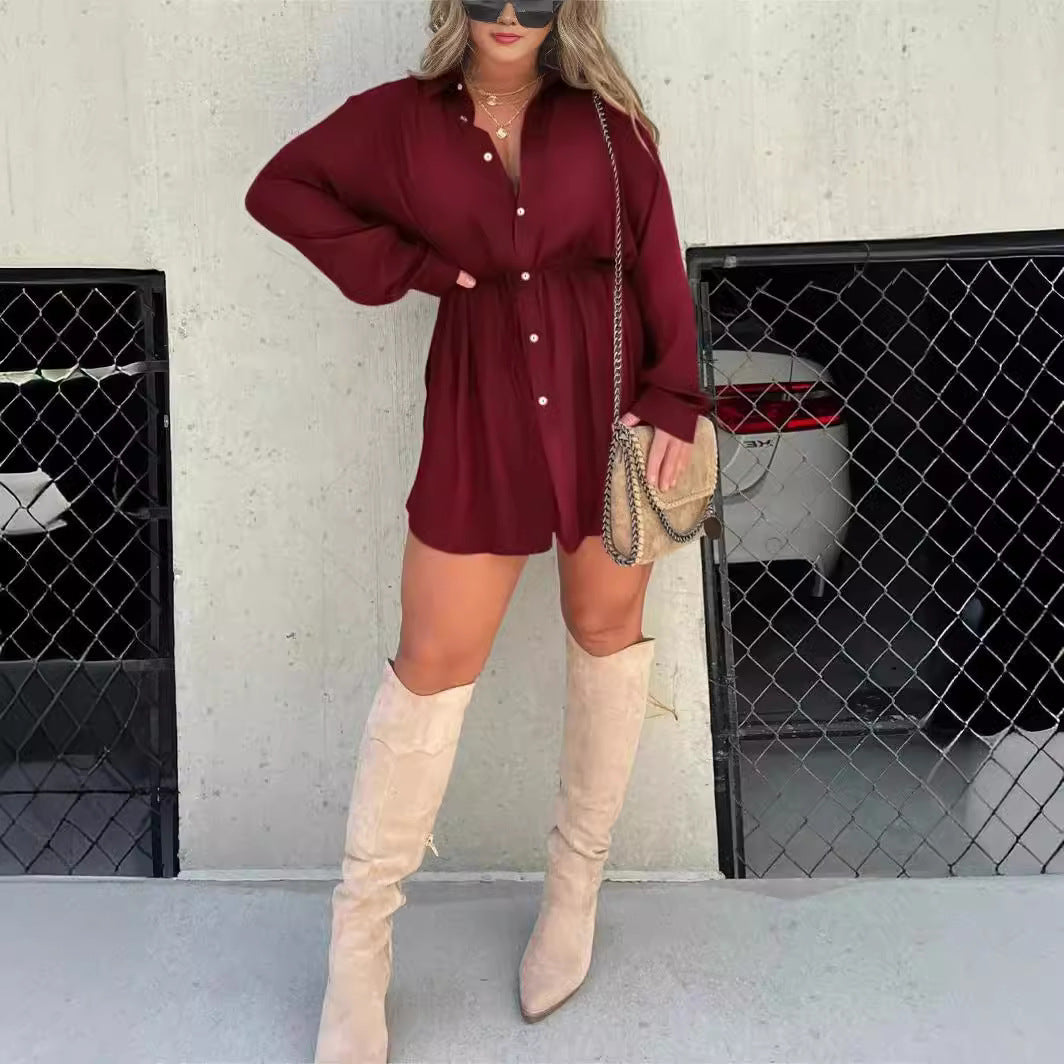 Women's Autumn Solid Color Long-sleeved Shirt Fashion Casual Suit