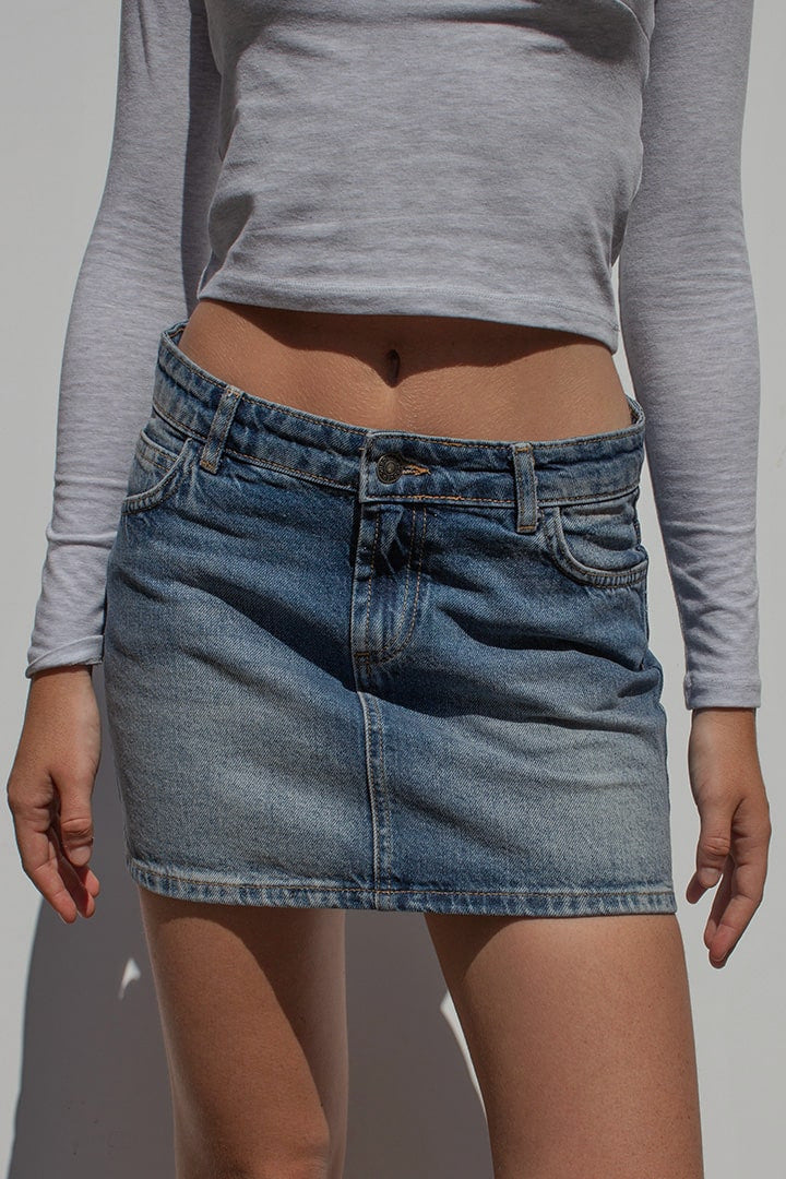 Trendy Women's Casual Stretch Washed Denim Skirts