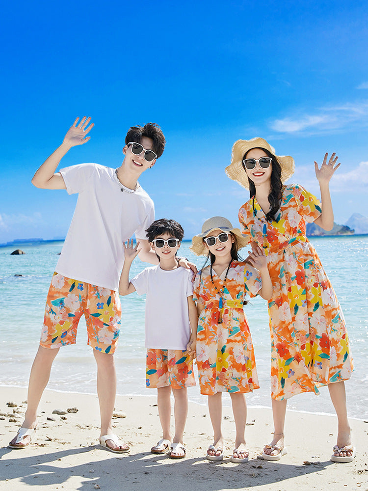 Wear Summer Bohemian Dress Travel Vacation Beach Parent-child Outfit