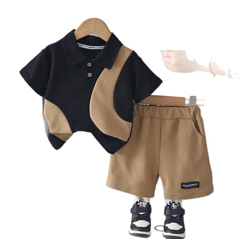 Children's Boys Summer Clothes Lapel Short Sleeve Children's Suit