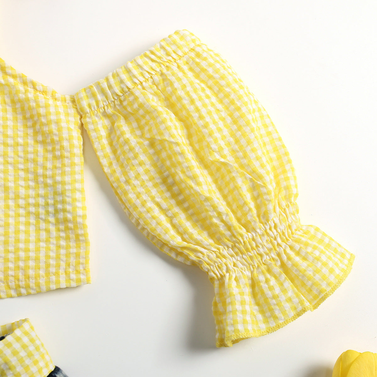 Summer Strap Puff Sleeve Sweet Two-piece Children's Suit