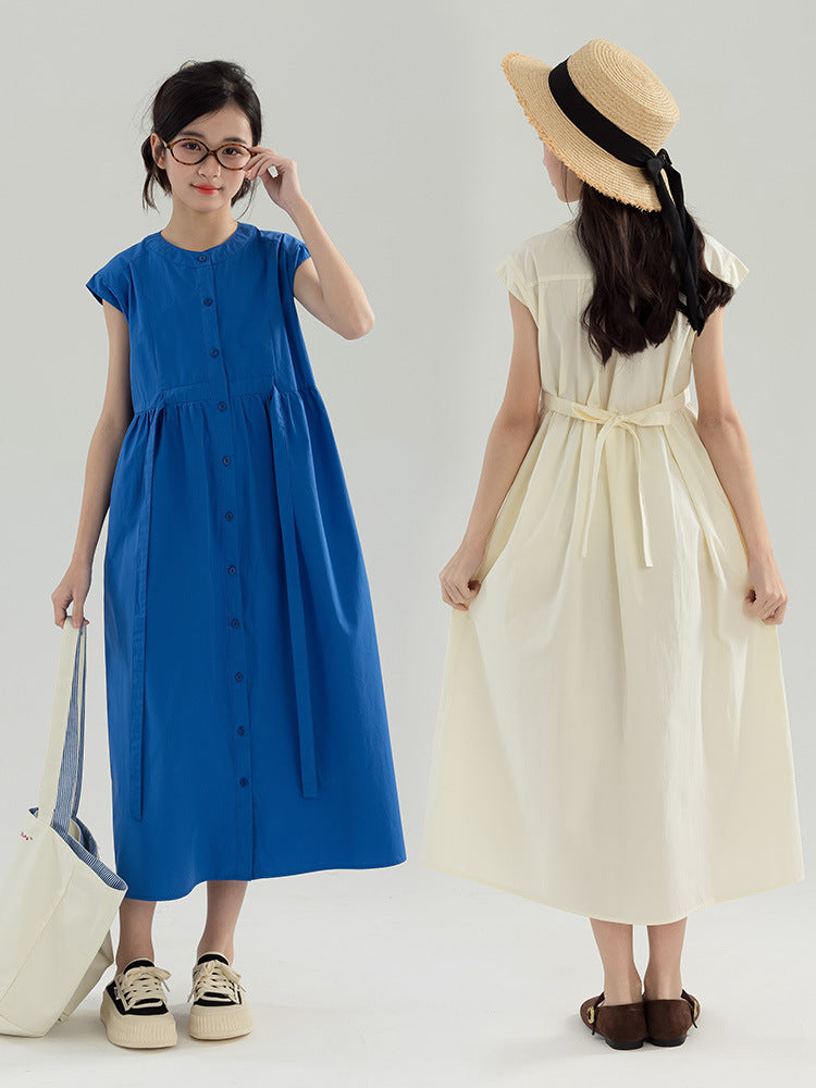Children's Western Style Slip Summer Clothing Medium Large Wear Single-breasted Children's Dress