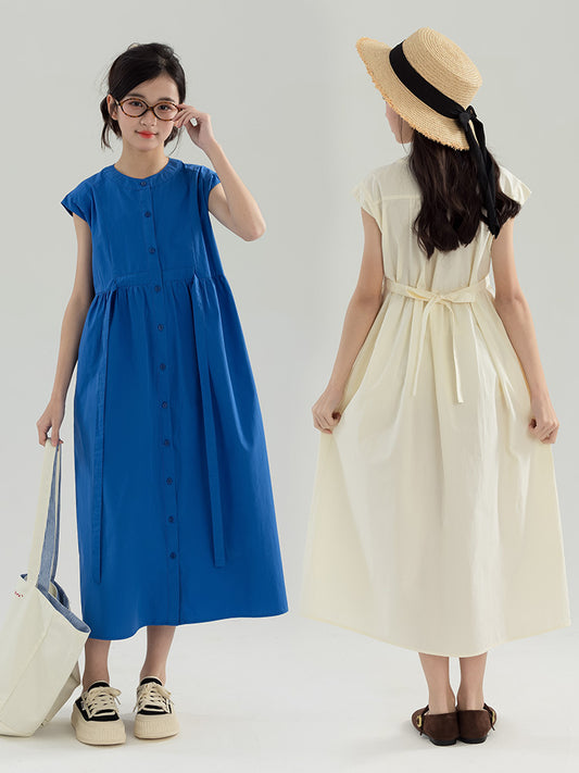 Children's Western Style Slip Summer Clothing Medium Large Wear Single-breasted Children's Dress