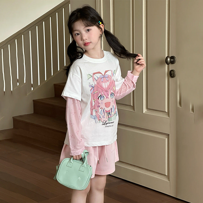 Children's Summer Casual Sports Shorts Western Style Solid Color Loose-fitting Lightweight Children's Pants