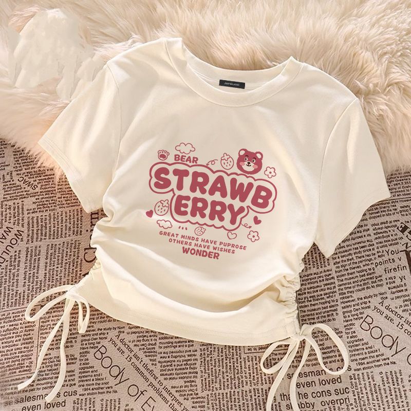 Children's Summer Western Style Thin Medium Big Drawstring Children's T-shirt