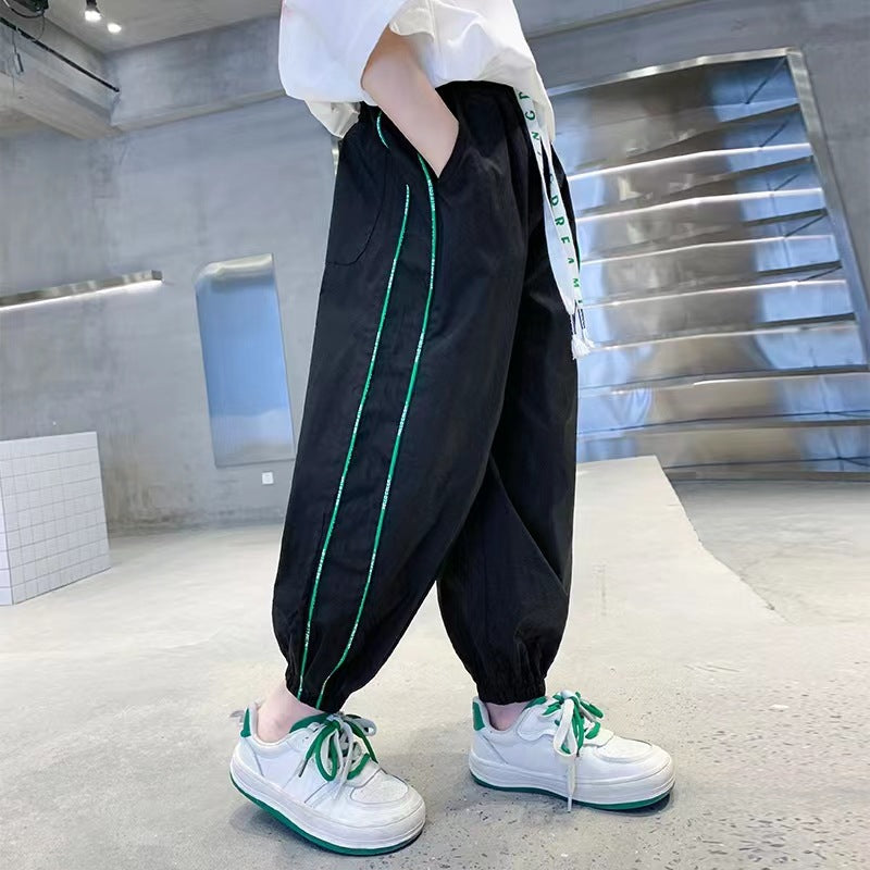 Children's Summer Thin Anti Mosquito Middle Big Children's Pants