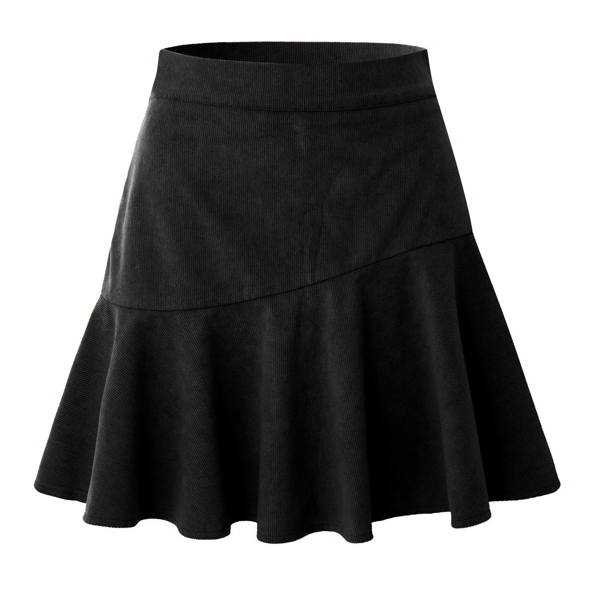 Women's Color Corduroy Zipper Female High Waist Skirt