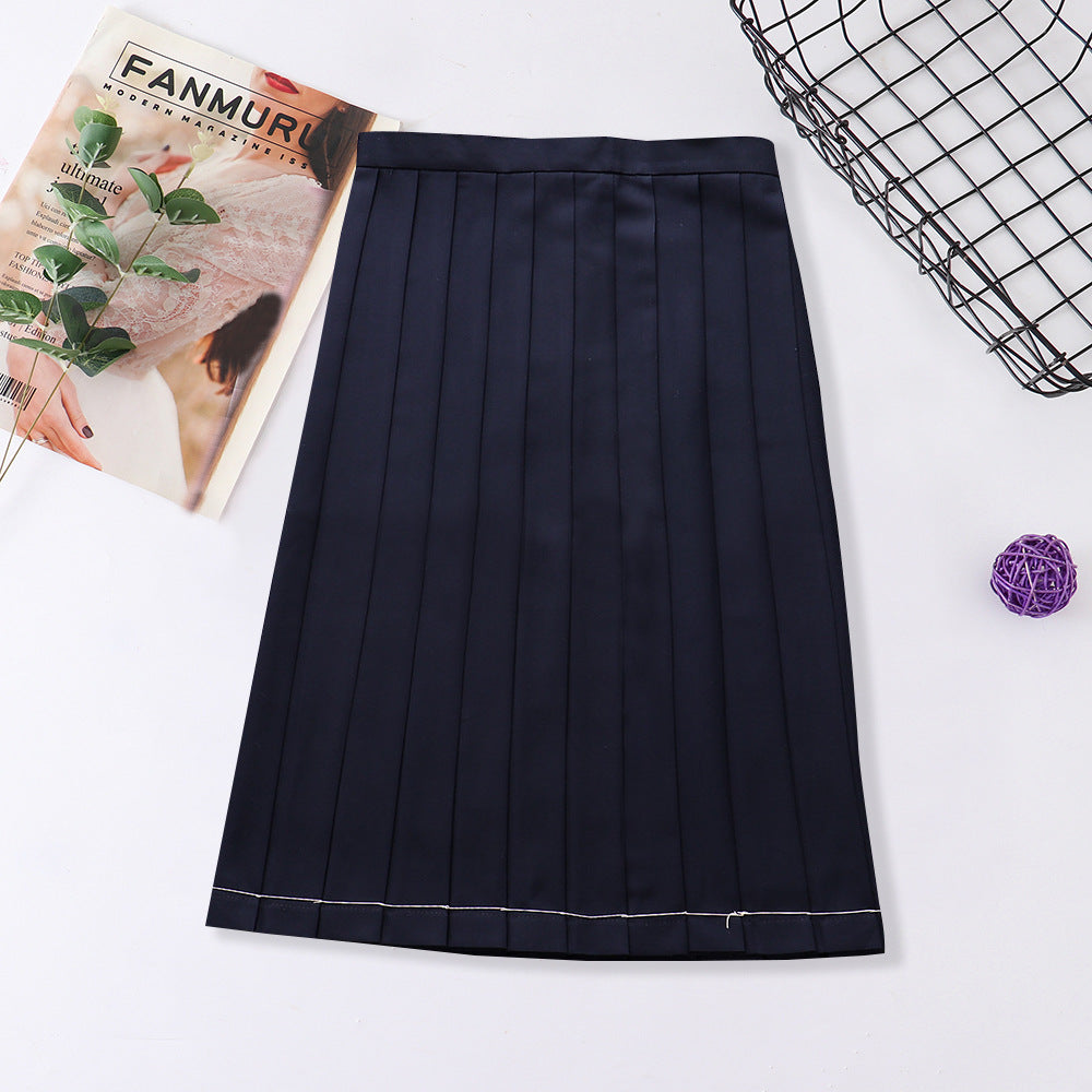 Pleated Orthodox High Waist Pocket Long Uniform