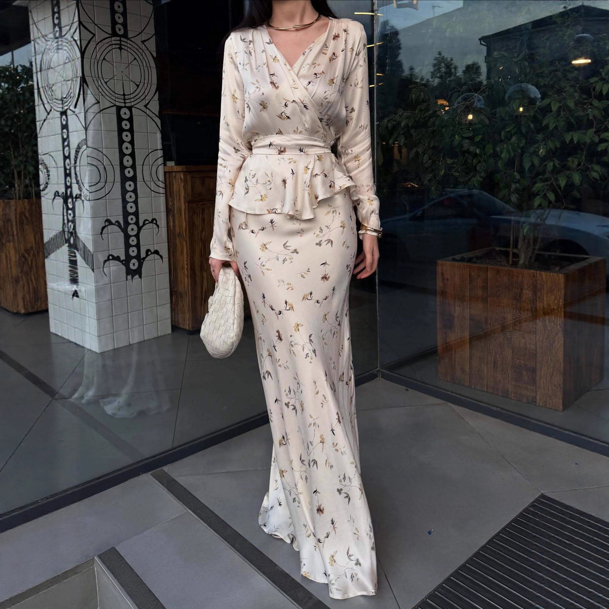 Summer Sexy Soft Long-sleeved Elegant Dress Fashion Casual Suit