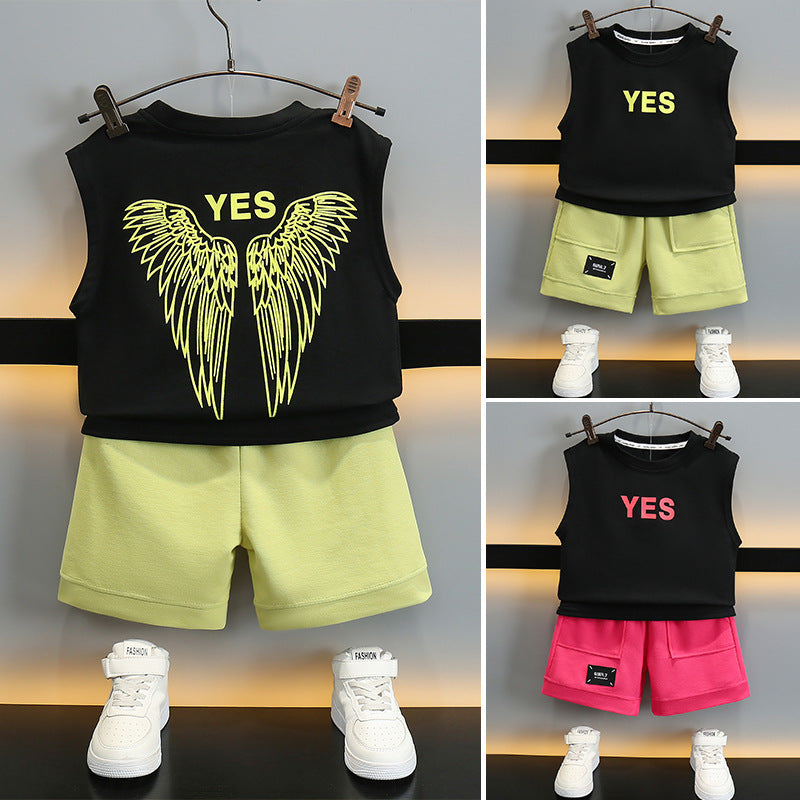 Children's Vest Set Cool Handsome Sleeveless Two-piece Thin Children's Suit