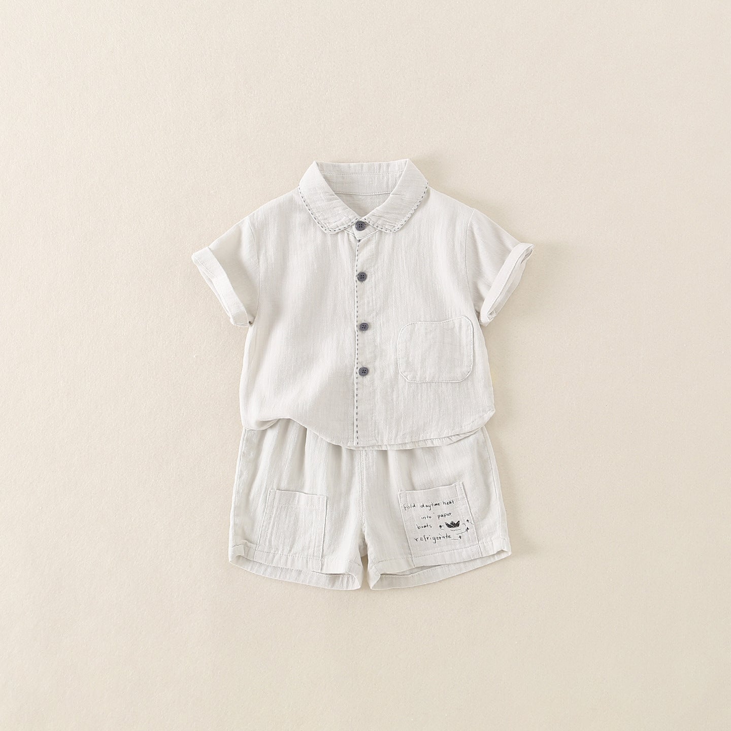 Children's Woven Summer Clothes Two-piece Korean Style Children's Suit
