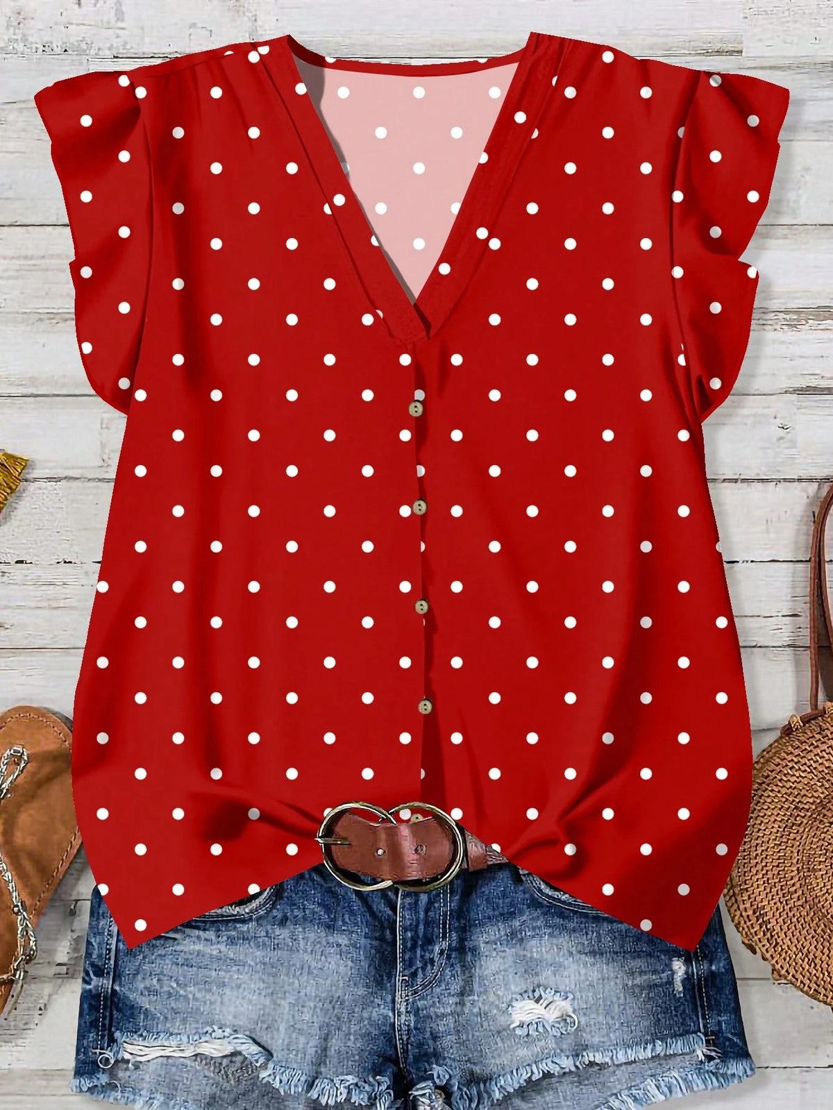 Women's Casual Elegant Cap Sleeve Loose Shirt Source Blouse