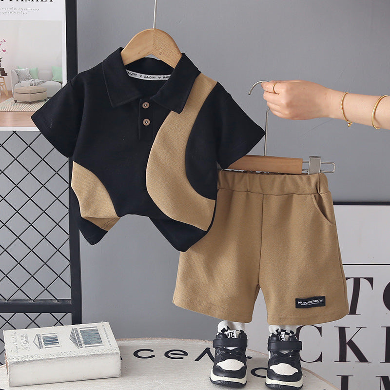Children's Boys Summer Clothes Lapel Short Sleeve Children's Suit