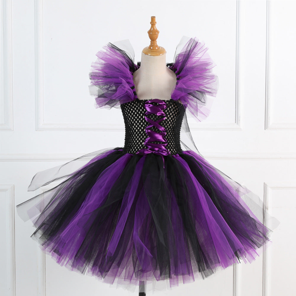Costume Pettiskirt Performance Skirt Suit Witch Hat Broom Children's Dress