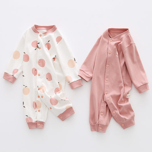 Children's Autumn Romper Cotton Long-sleeved Double-sided Jumpsuit Infants Jumpsuit, Climbing Suit