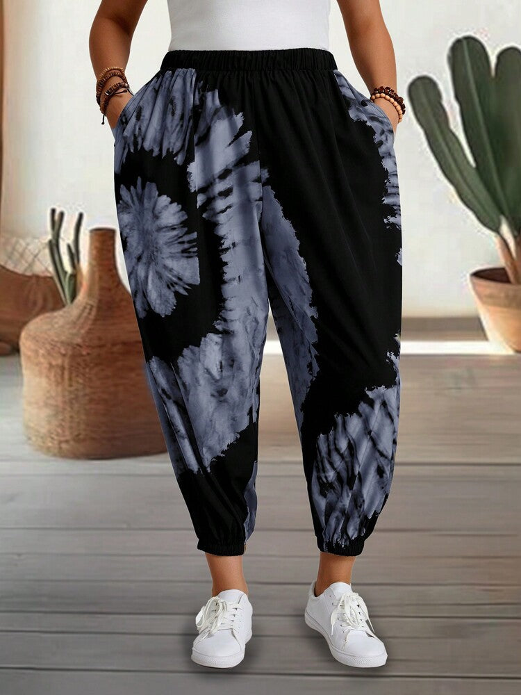 Women's Loose Printed Fashionable Skinny Trousers Casual Pants