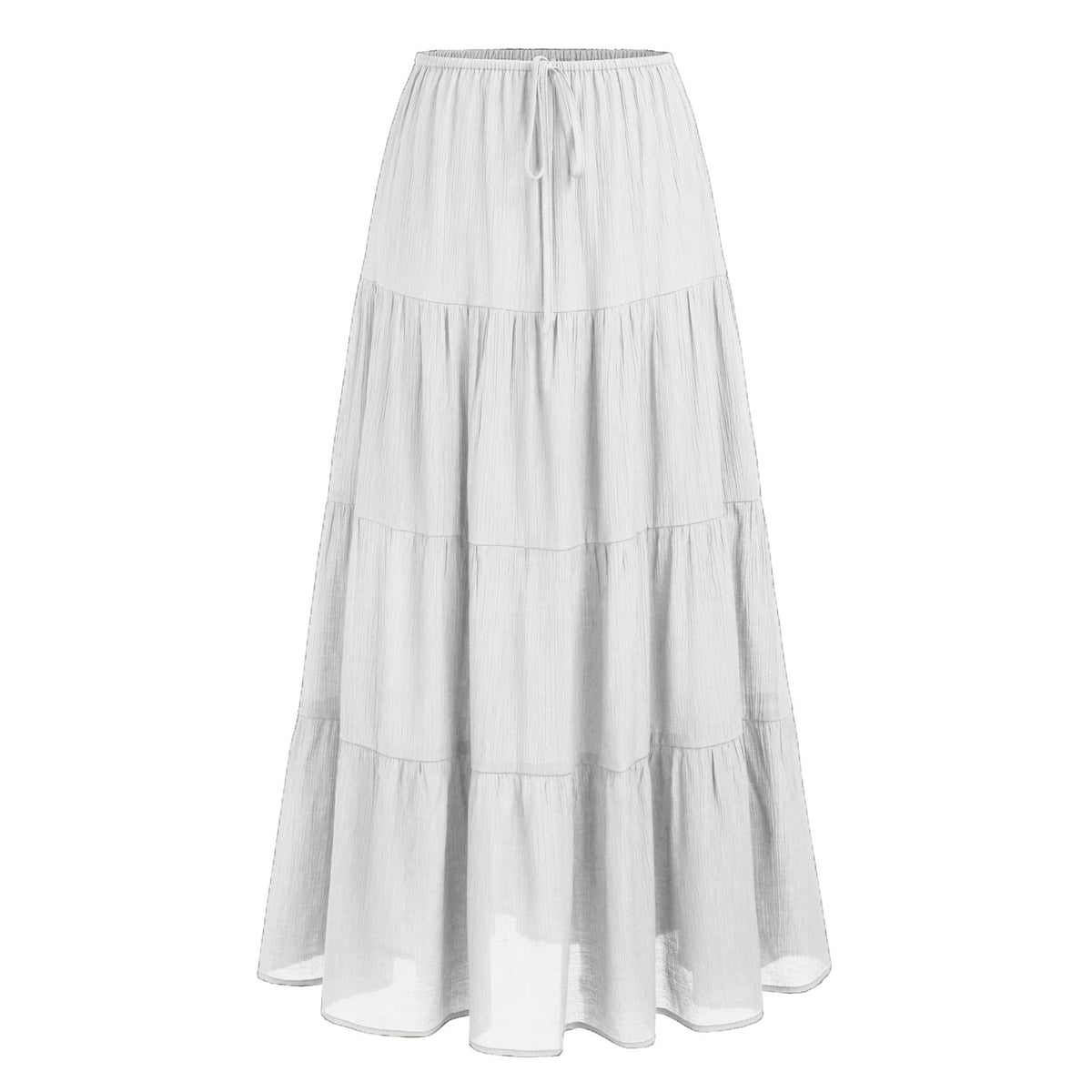 Women's Cotton High Waist Elastic Large Swing Loose Patchwork Long Skirts