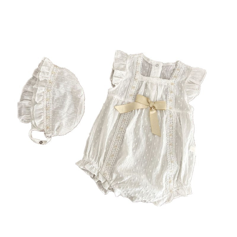 Thin Bodysuit Western Style Flounced Sleeve Rompers Jumpsuit Born Jumpsuit, Climbing Suit