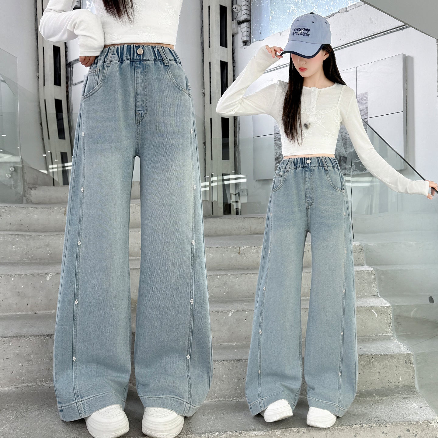 Jeans The Big Beaded Junior High School Children's Pants
