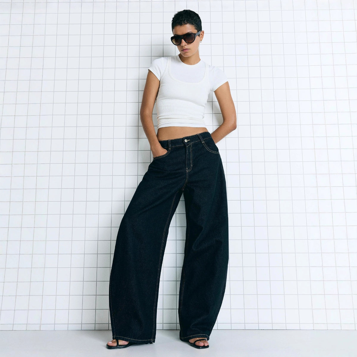 Women's High Waist Wide Leg Loose Retro Jeans