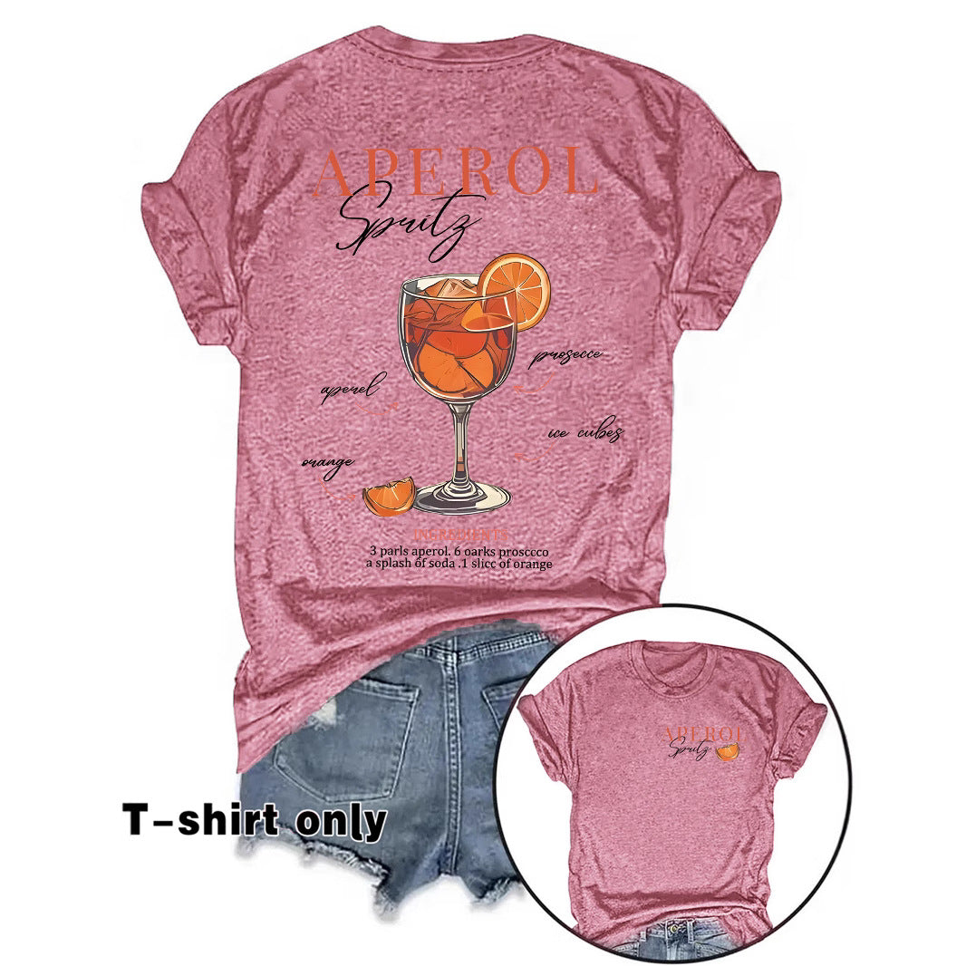 Glamorous Women's Fashion Printed Summer Short-sleeved Women's T-shirt
