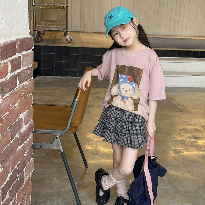 Children's Style Half Sleeve Cotton Cool Lightweight Breathable Top Cartoon Children's T-shirt