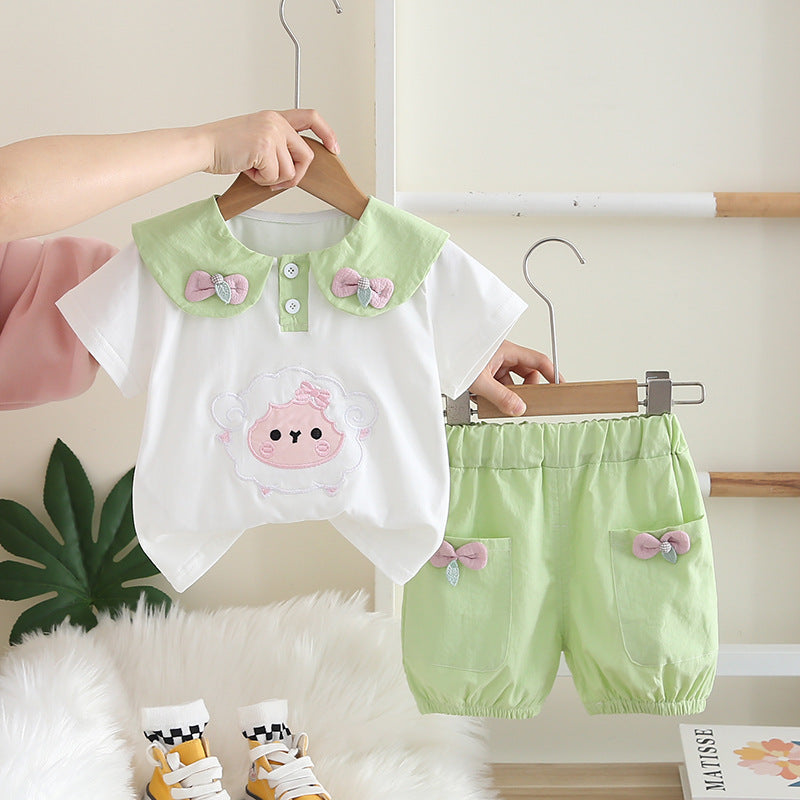 Short Sleeve Fashion Daily Wear Trendy Korean Style Children's Suit