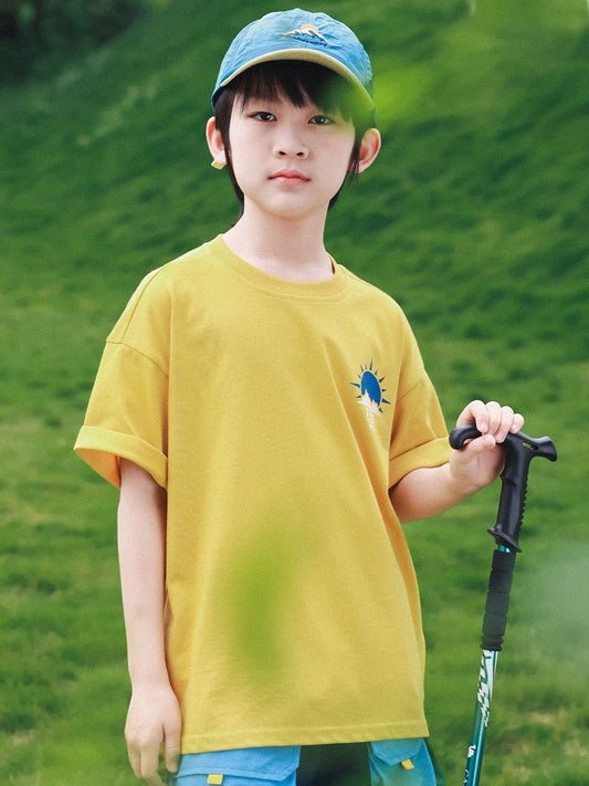 Children's Summer Breathing Printed Crew Neck Top Children's T-shirt