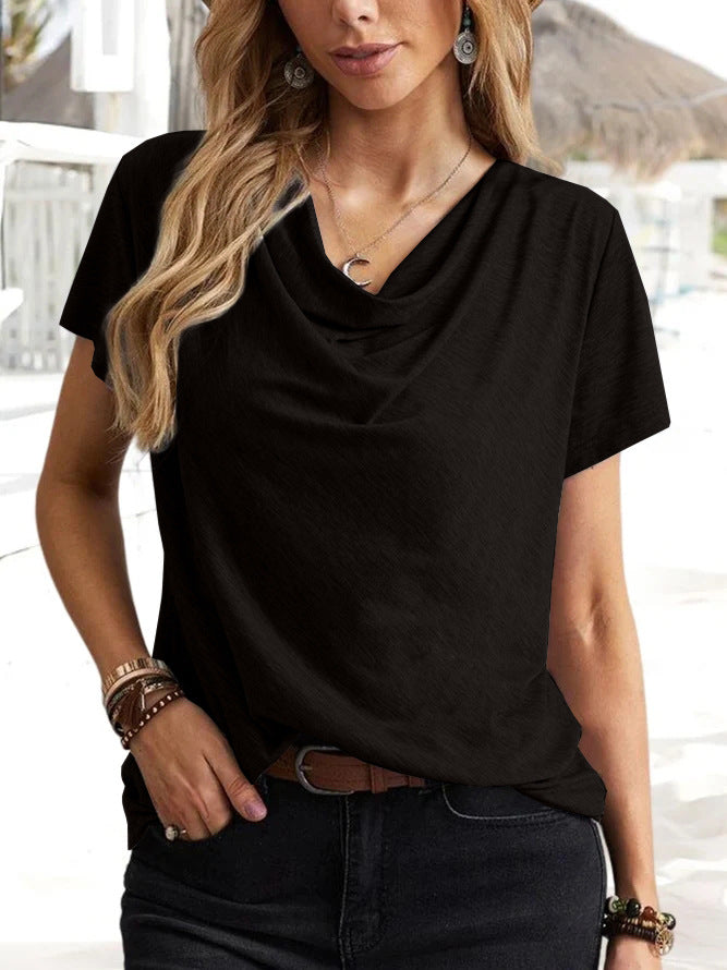 Women's Solid Color Casual Fashion Sleeve Women's T-shirt