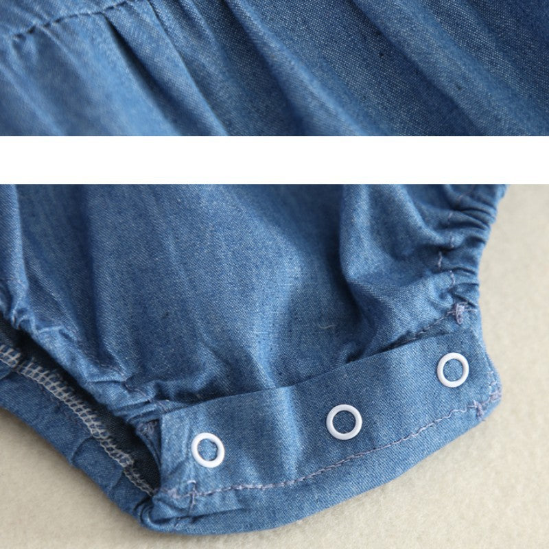 Born Summer Clothes Clothing Sleeveless Triangle Rompers Jumpsuits Denim Jumpsuit, Climbing Suit