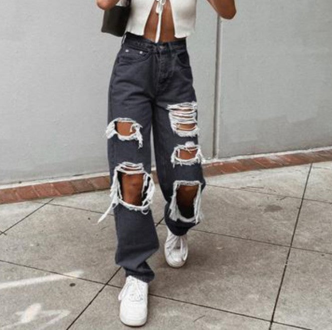 Women's Ripped Casual Fashion Slimming Thin For Women's Jeans