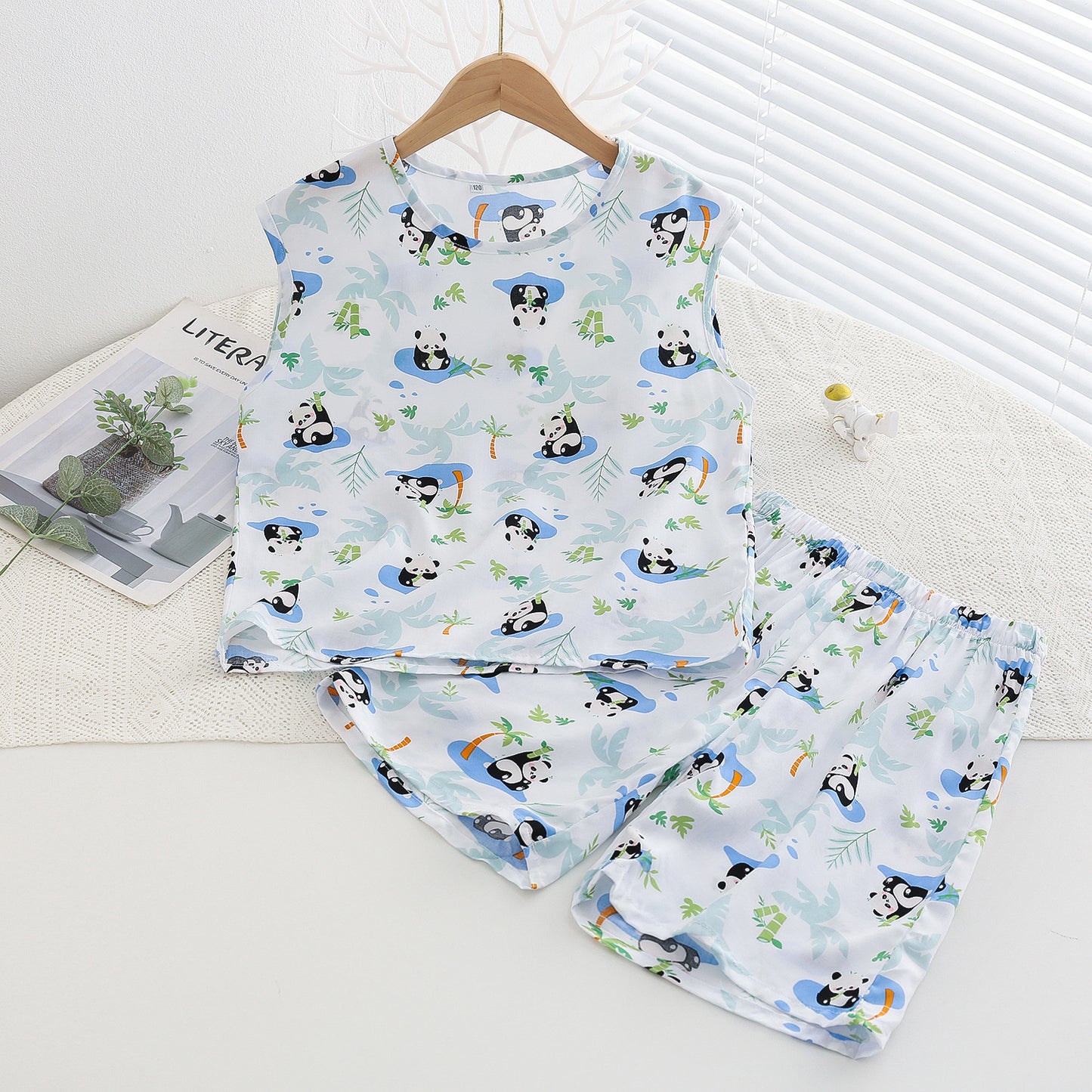 Children's Feeling Bourette Boys Thin Artificial Cotton Children's Suit