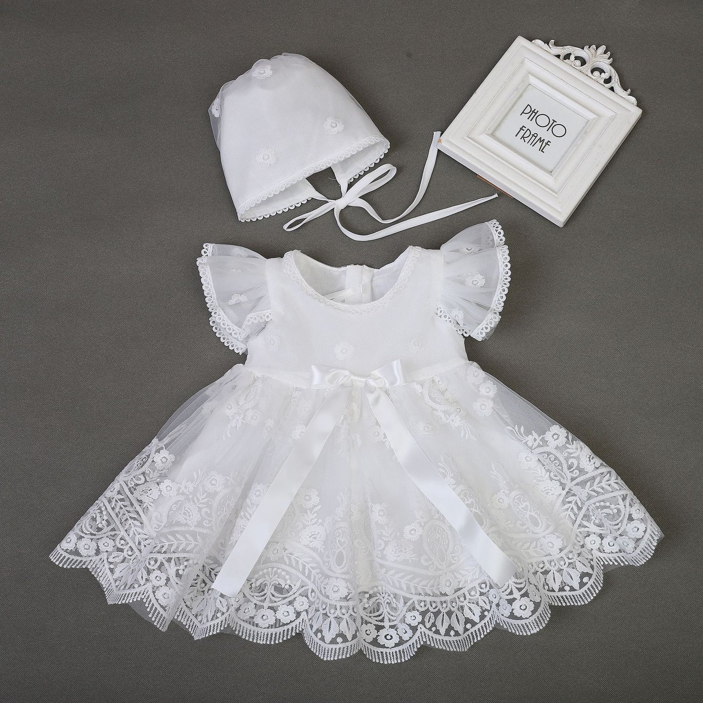 Summer Lightweight Beige Lace Princess Wedding Children's Dress