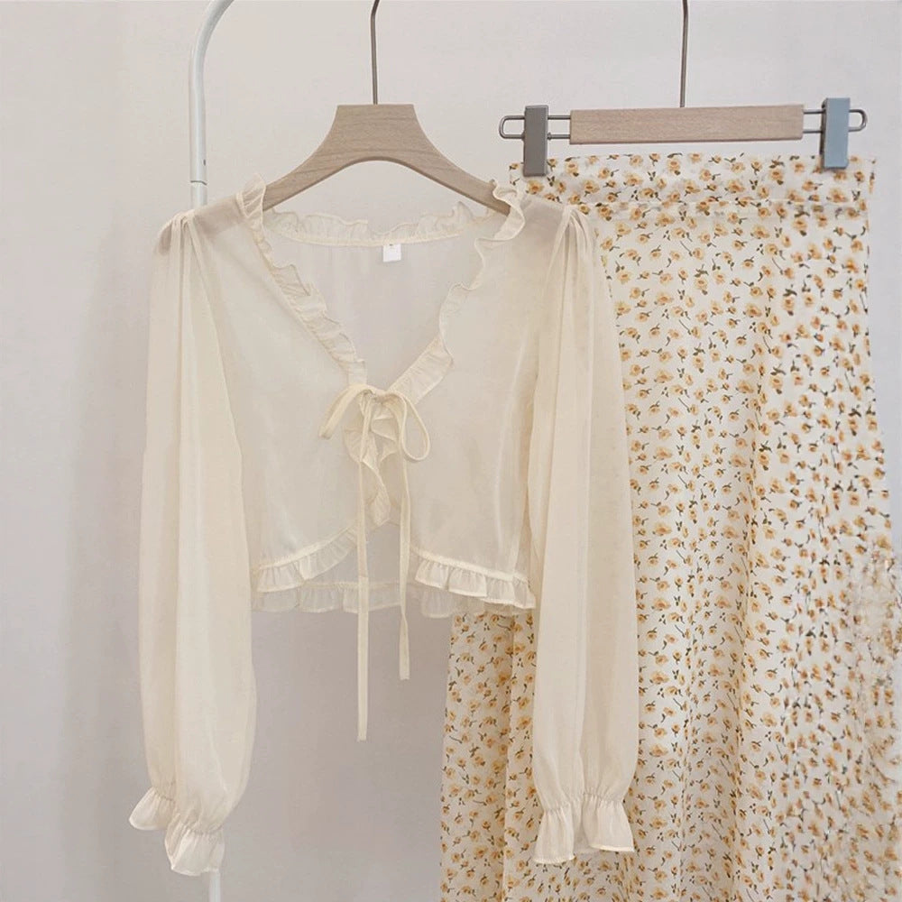 Women's Suspender Shawl Sun Protection Summer Sweet Thin Outer Cardigans