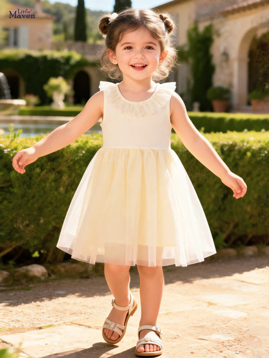 Children's Shirt Cute Summer Mesh Princess Sleeveless Children's Dress