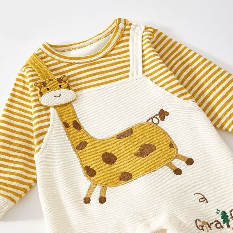Giraffe Jumpsuit Fake Two-piece Romper Born Rompers Hug Jumpsuit, Climbing Suit