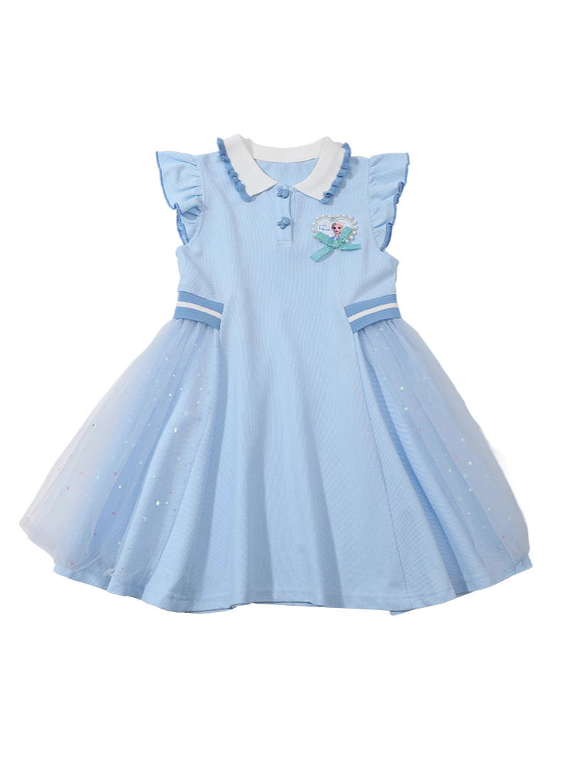 Children's Clothing Summer Princess Elsa Short-sleeved Pettiskirt Performance Children's Dress