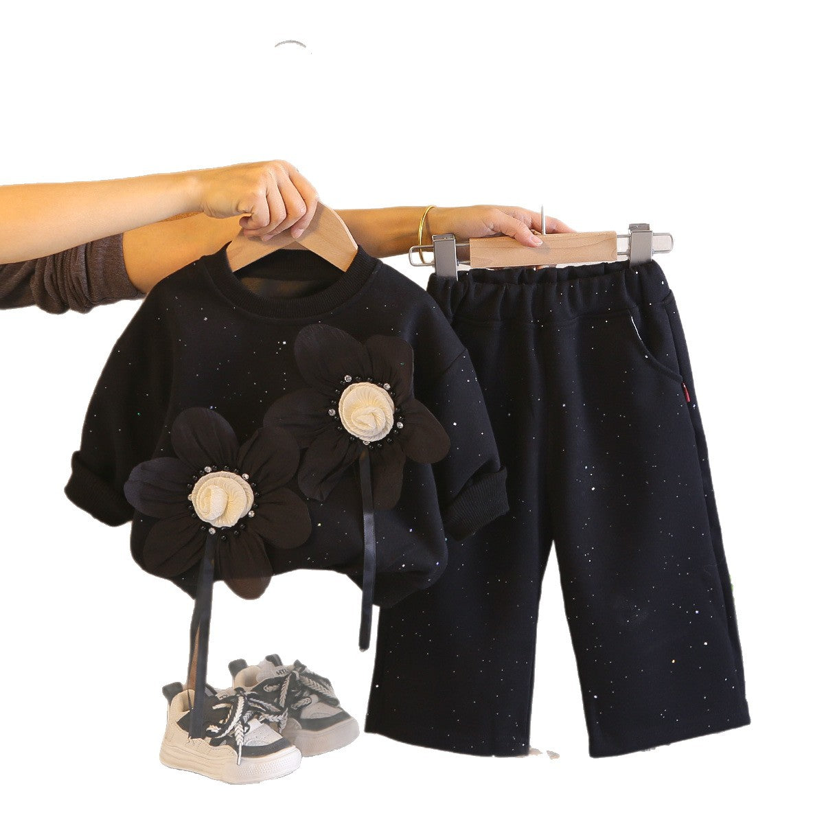 Children's Spring Suits Sweater Fashionable Long-sleeved Two-piece Children's Suit
