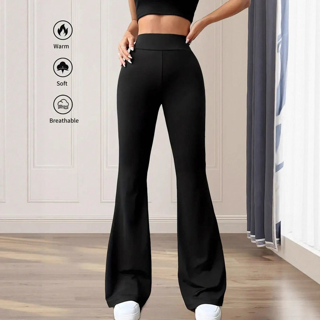Women's Slightly Flared High Waist Loose Trousers Pants