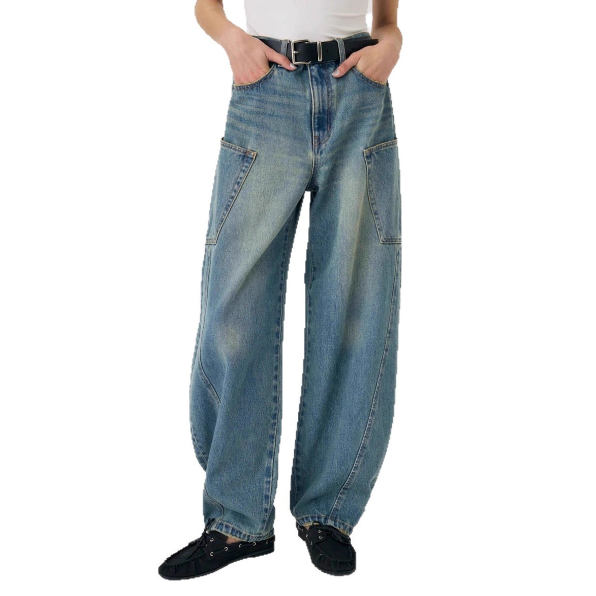 Women's Autumn Retro Washed Tooling Style Antique Finish Women's Jeans