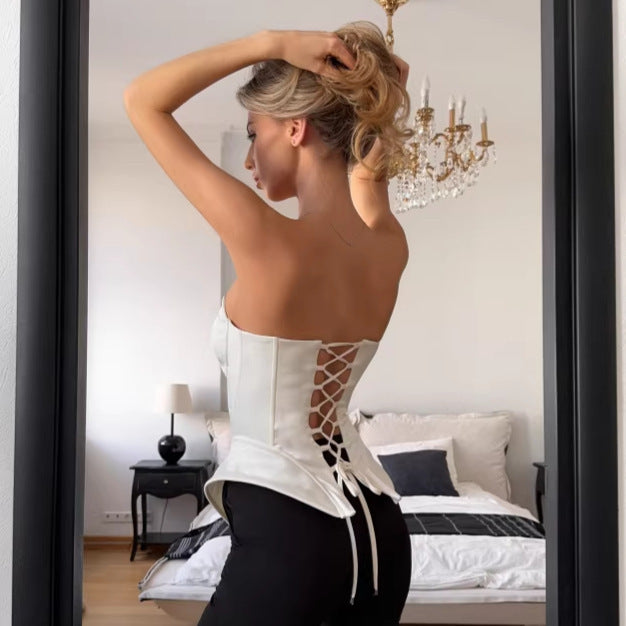 Women's Hot Tube Fishbone Waist Trimming Versatile Clothing