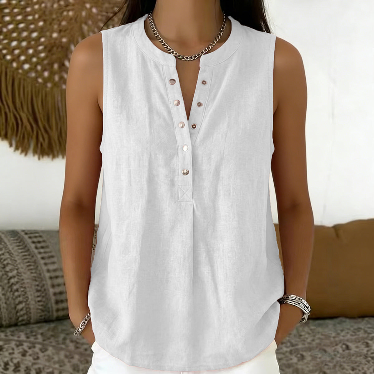 Women's Summer Loose Comfortable Sleeveless Solid Color Small Vest/suspenders/tube Top