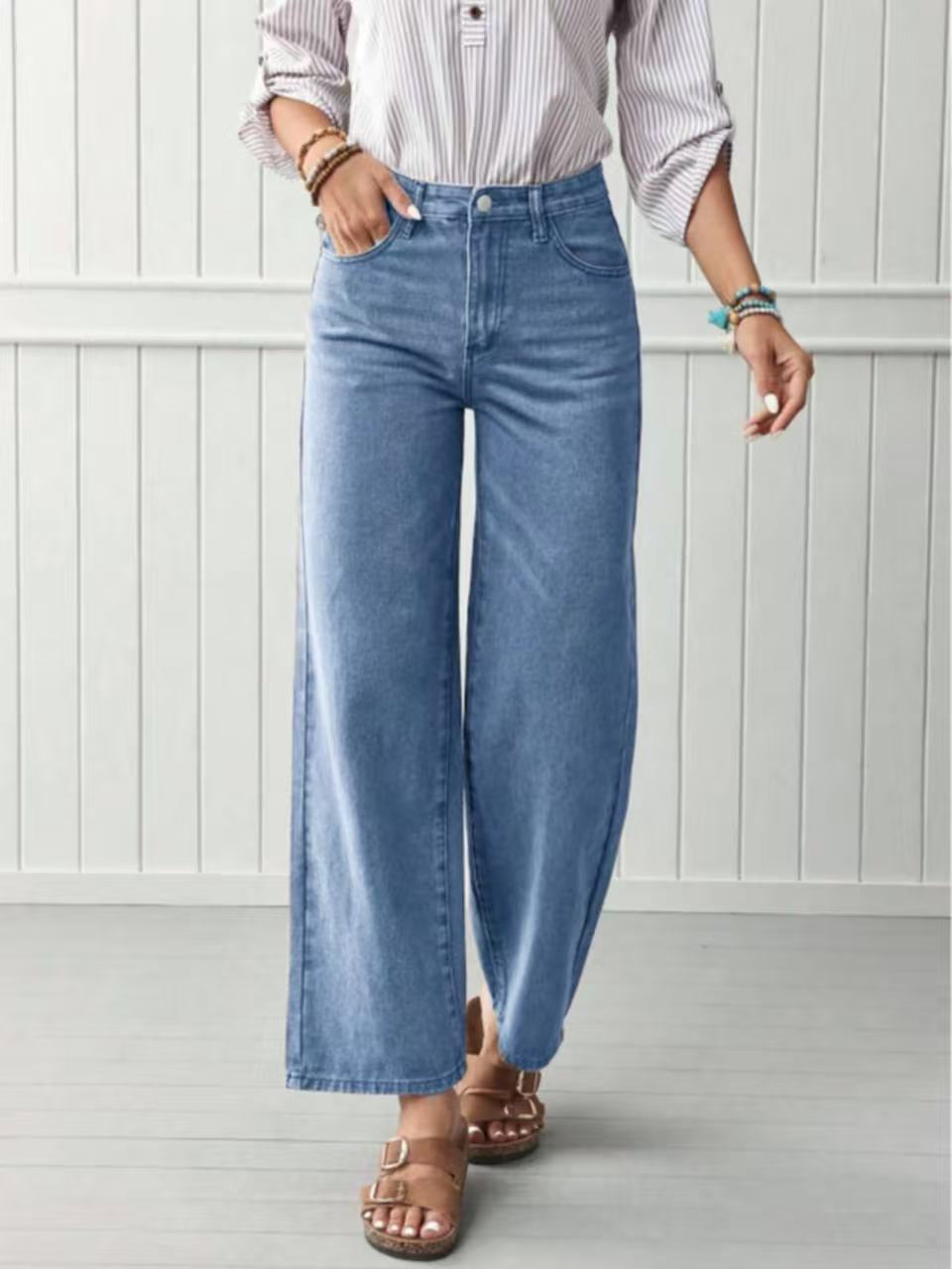 Women's Straight High-quality Denim Trousers Create Fashionable Beautiful Women's Jeans