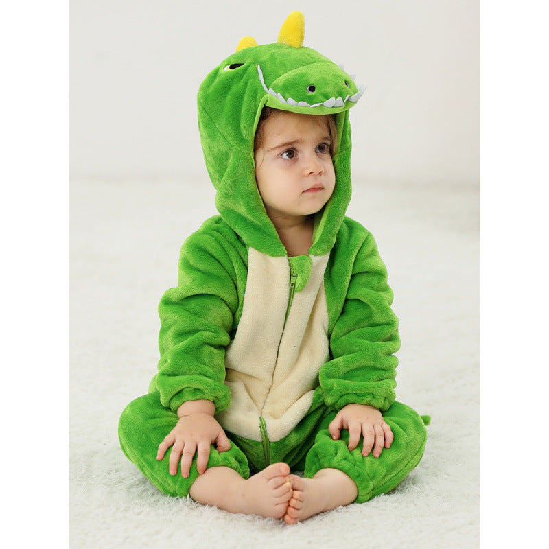 Children's Flannel Romper Pajamas Class Animal Jumpsuit Jumpsuit, Climbing Suit